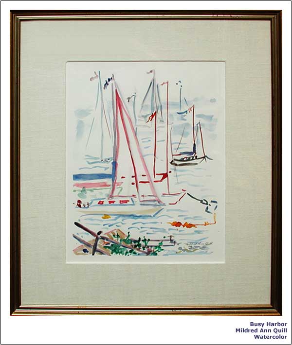 Busy Harbor | Mildred Ann Quill | Watercolor.