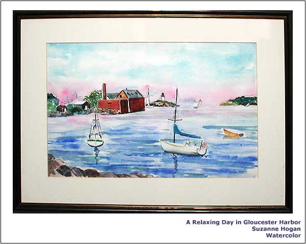 A Relaxing Day in Gloucester Harbor | Suzanne Hogan | Watercolor.